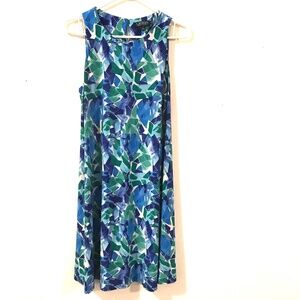 Lauren Ralph Lauren dress women's 12 sleeveless blue/green stretch summer A line